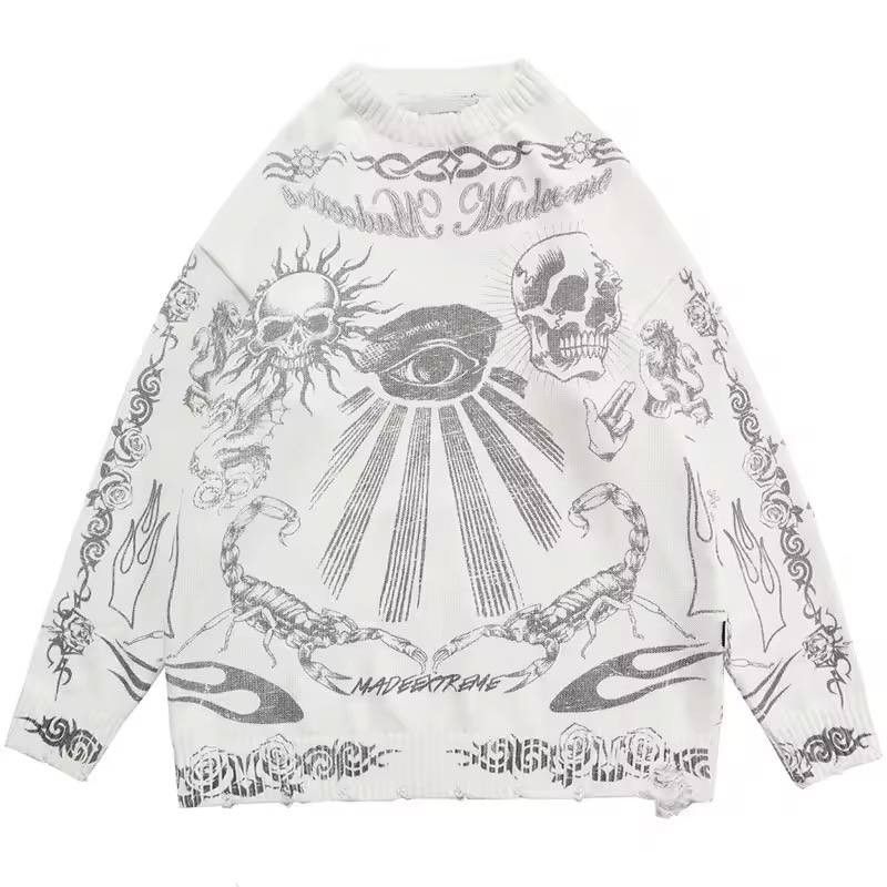 men's gothic-inspired print sweater