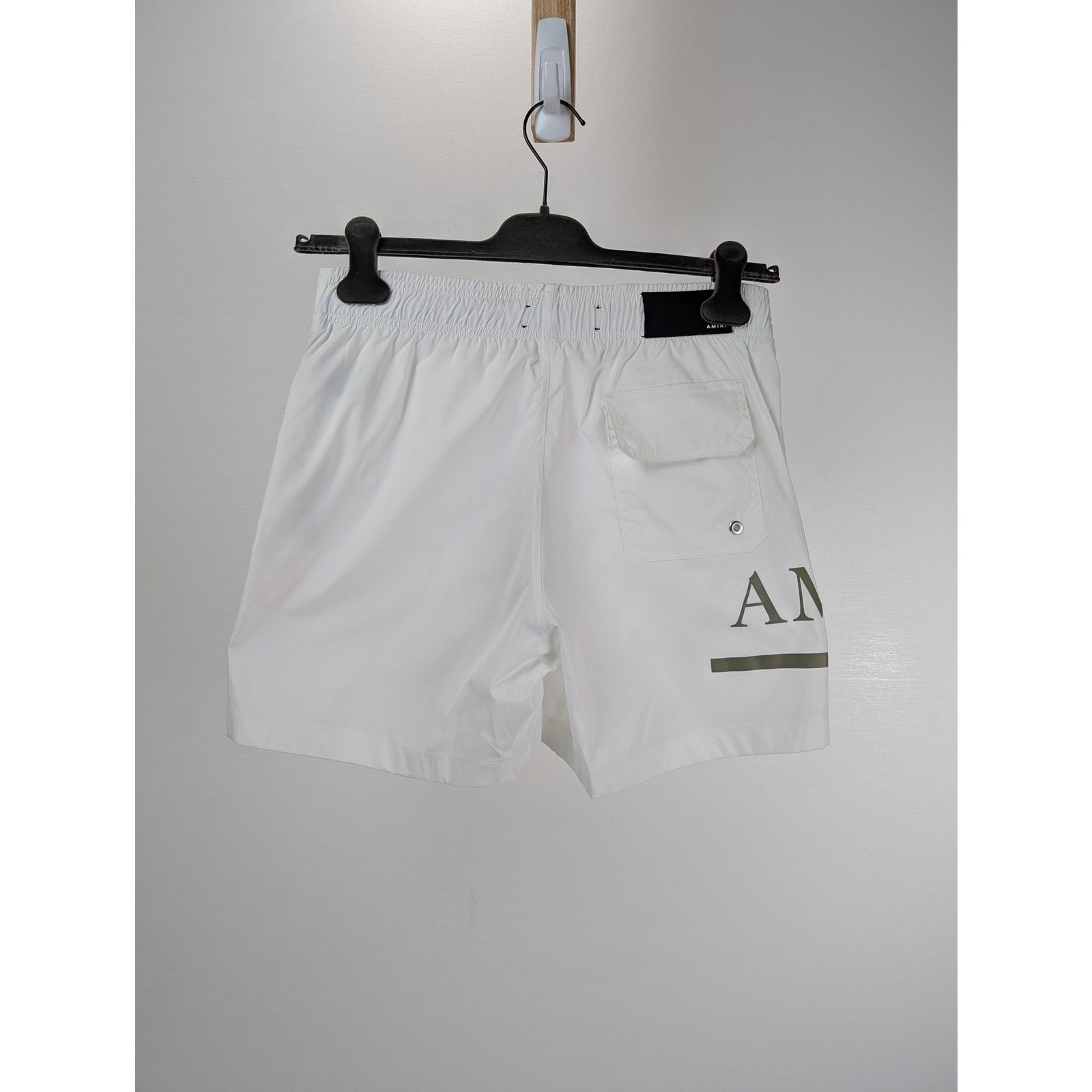 Amiri o1rshd1 MA Bar Logo Swimtrunk Trunk Shorts in White Size US 30 / EU 46 - 9 Thumbnail