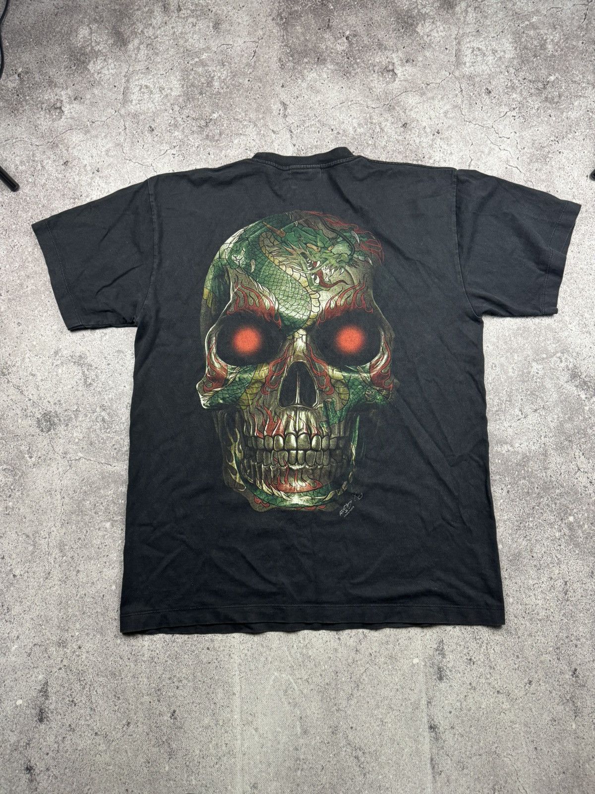 Japanese Brand Black Rock Vintage Y2K Gothic Skull T-Shirt Affliction vibe Size US L / EU 52-54 / 3 - 4 Thumbnail