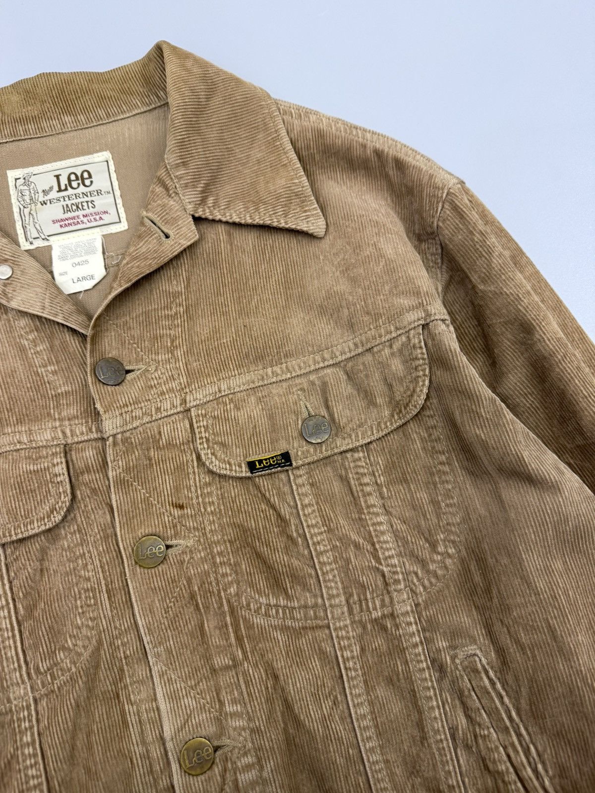 Lee Vintage 80s - 90s LEE Westerner Corduroy Brown Jacket Size US L / EU 52-54 / 3 - 3 Thumbnail