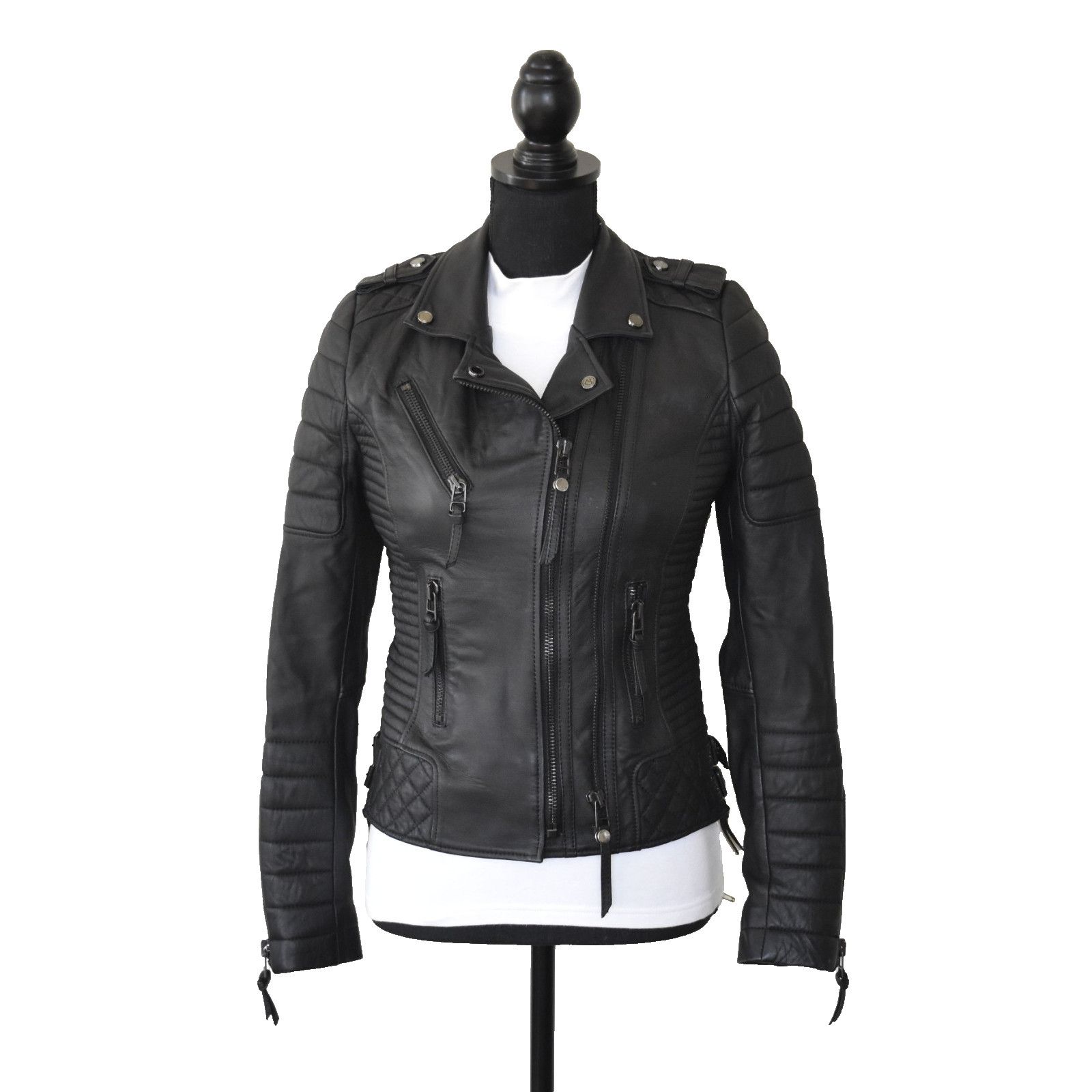 Boda Skins BODA SKINS Kay Michaels Sheep Leather Biker Jacket Size 2 Size XS / US 0-2 / IT 36-38 - 1 Thumbnail
