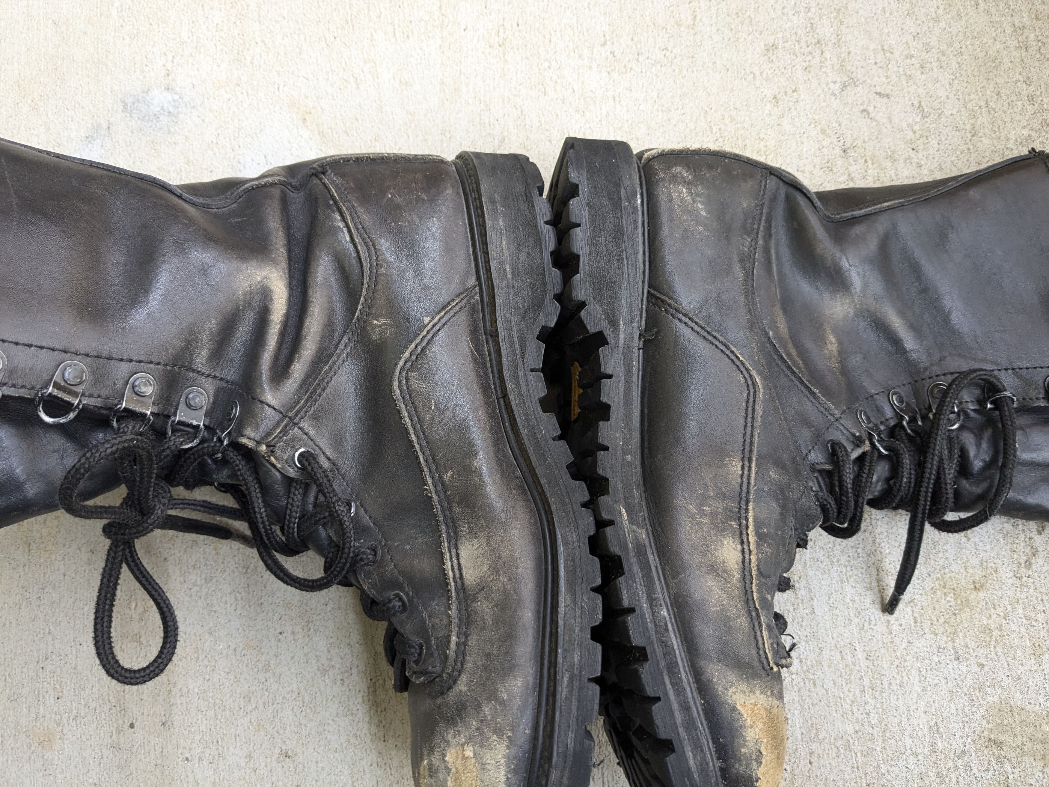 Genuine Leather × Vintage Vintage Boots Black Leather 10 Wide Work Rubber Combat Size US 10 / EU 43 - 11 Thumbnail