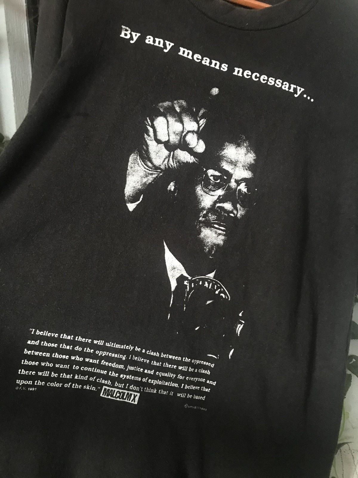 Rap Tees 90s MALCOLMX By any means necessary Size US L / EU 52-54 / 3 - 6 Thumbnail