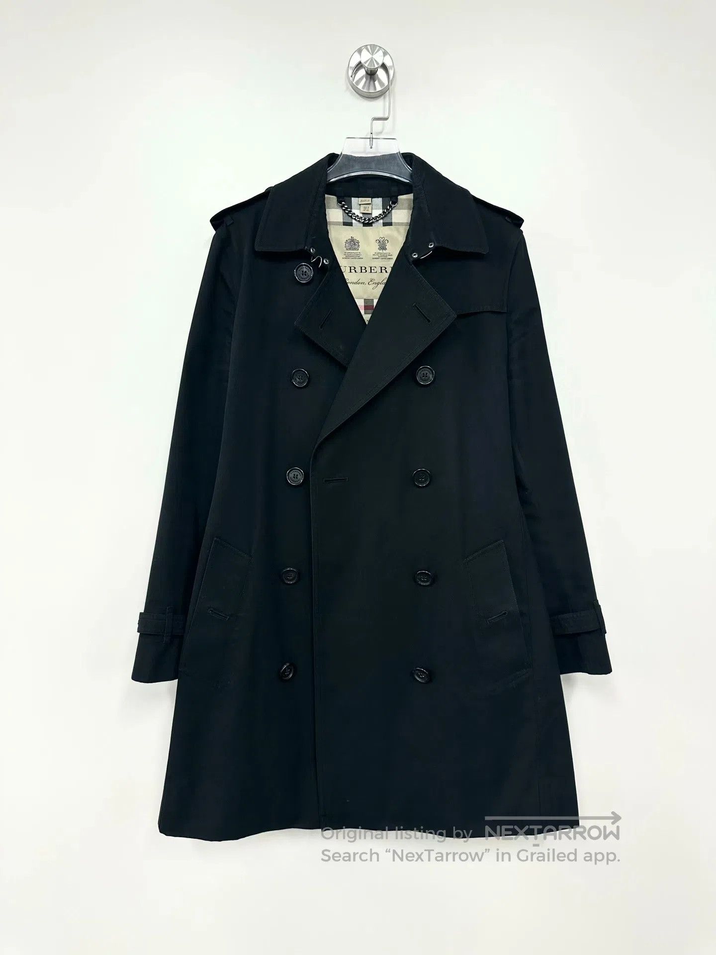 Burberry Burberry Black Solid Double Breasted Lapel Mid-Length Long Size XS / US 0-2 / IT 36-38 - 1 Thumbnail