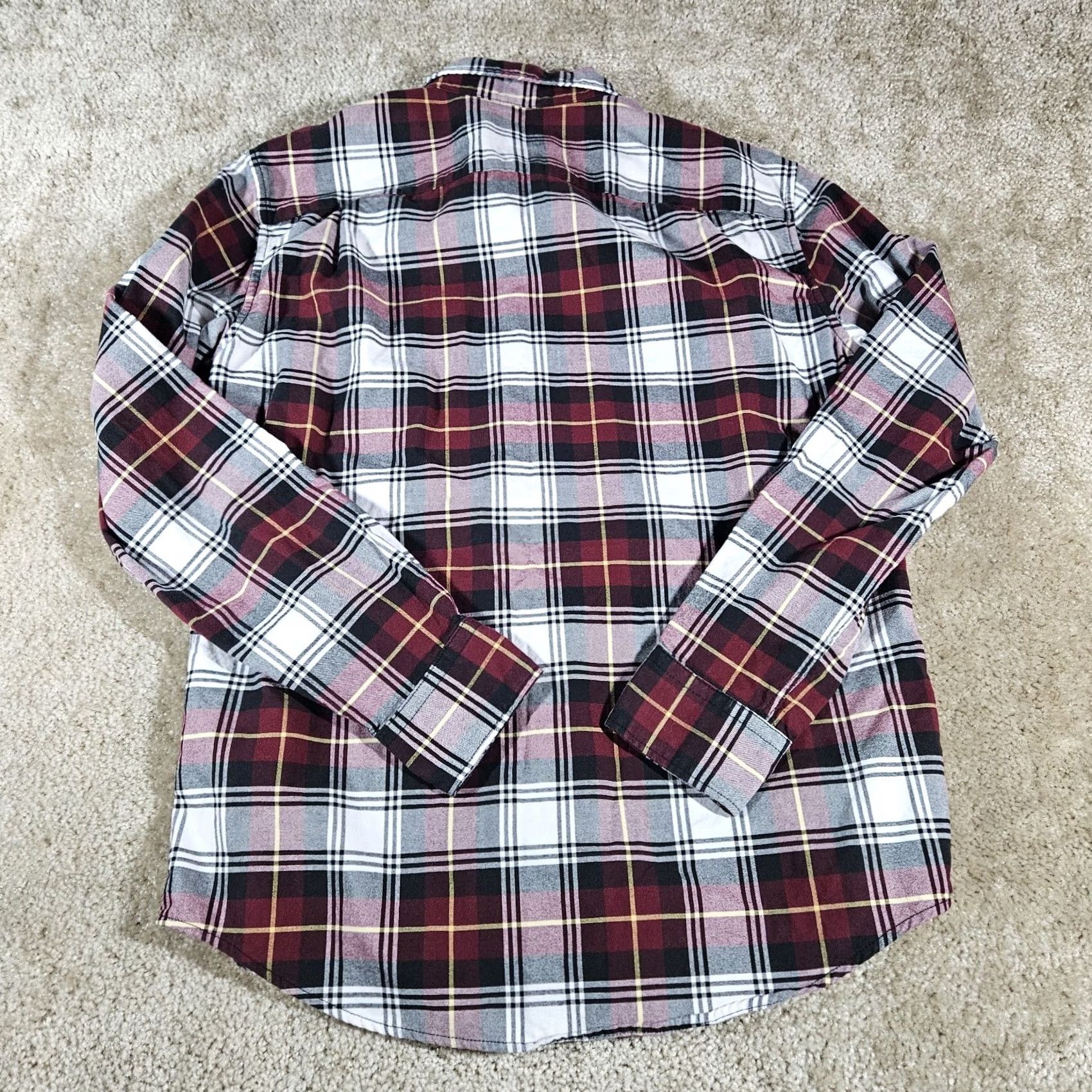 American Eagle Outfitters American Eagle Shirt Men S/P Prep Fit Red Flannel Plaid Button-Up Button 100%Cotton Casual Size US S / EU 44-46 / 1 - 4 Thumbnail