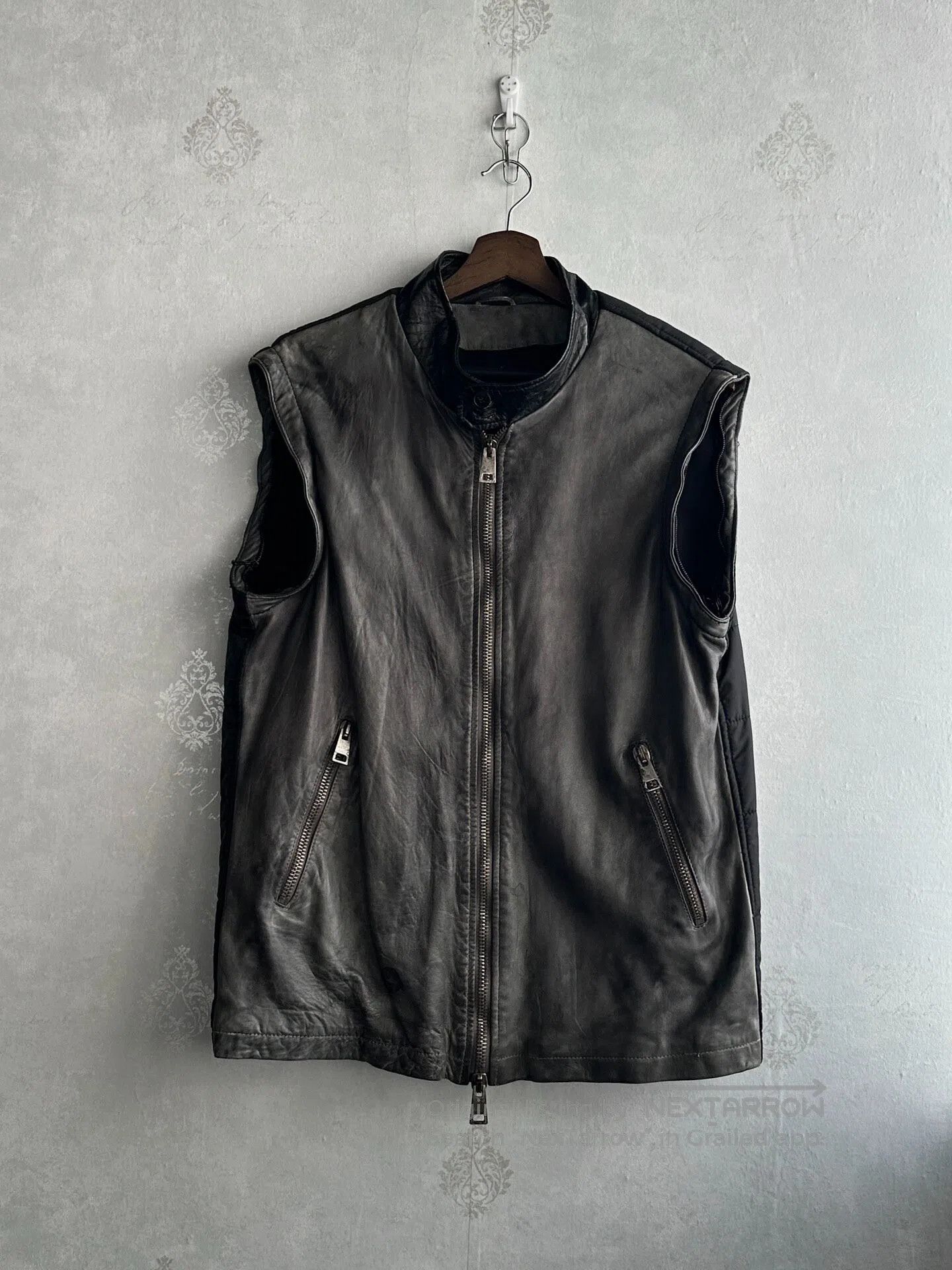Dacute dacute size50 Dyed and aged leather vest with patchwork des Size US M / EU 48-50 / 2 - 1 Thumbnail