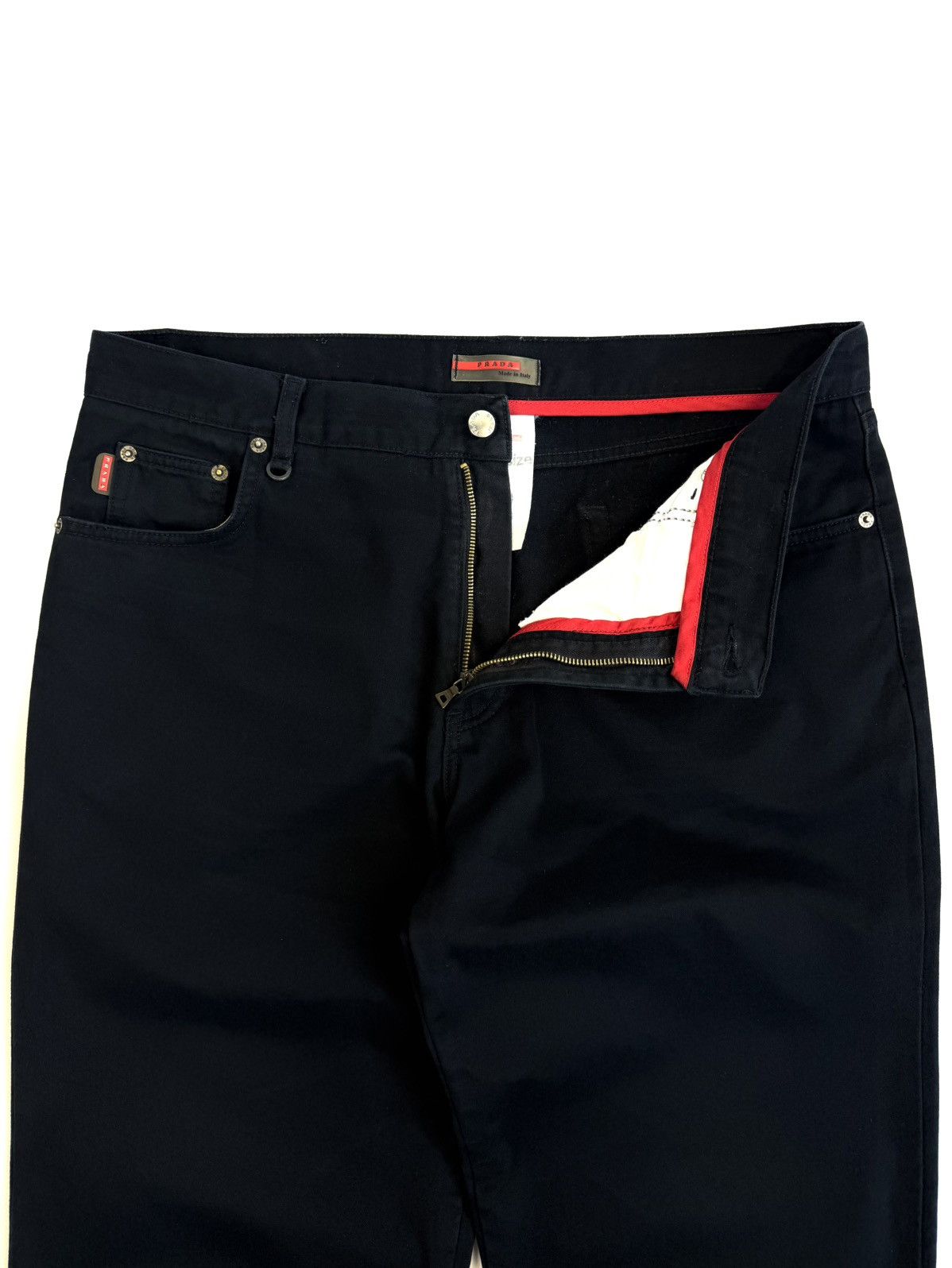 Prada 90-00s Prada Linea Rossa Archive Black Pants Red Tab Vintage Size US 38 / EU 54 - 12 Thumbnail