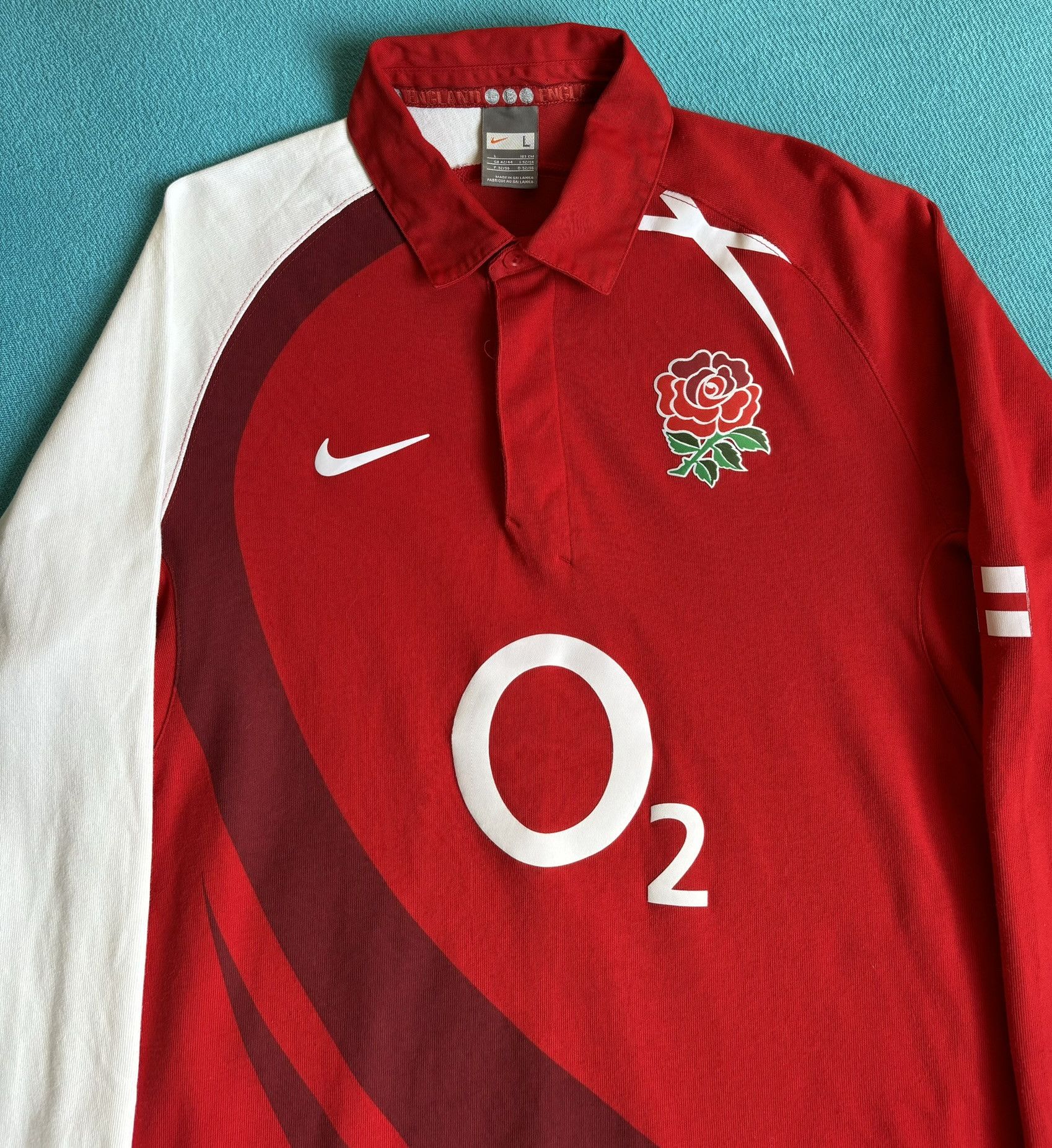 Nike England Rugby Nike o2 red long jersey Size. L Size US L / EU 52-54 / 3 - 6 Thumbnail