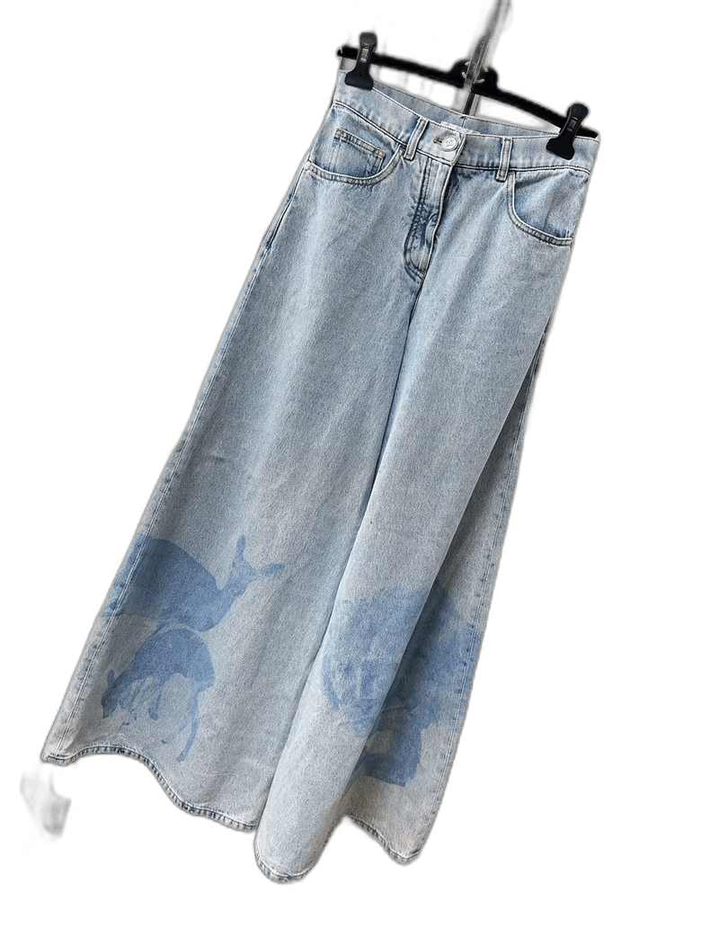 Chanel Chanel 22P Deer Print Light Blue Jeans Size 36" / US 14 / IT 50 - 1 Thumbnail