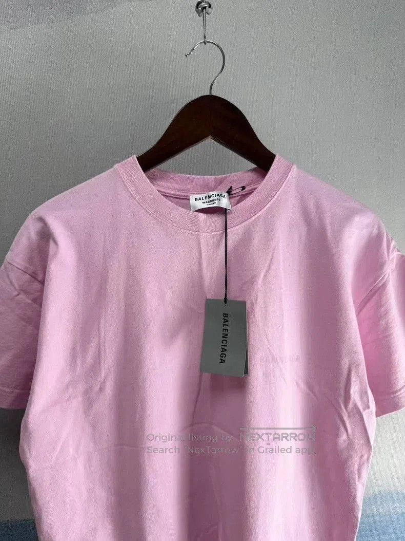 Balenciaga Balenciaga Pink Logo Short Sleeve Tee S. Size US S / EU 44-46 / 1 - 2 Thumbnail
