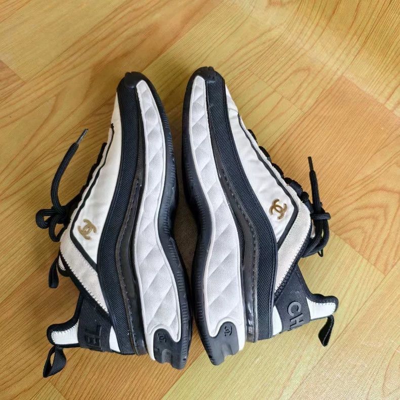 Chanel Chanel Air Cushion Sneakers Black and White -2505 Size US 8.5 / EU 41-42 - 4 Thumbnail