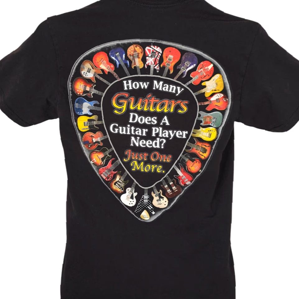 Vintage Guitar Player T Shirt Mens Size Small Black Just One More Guitar Shirt Size US S / EU 44-46 / 1 - 4 Thumbnail