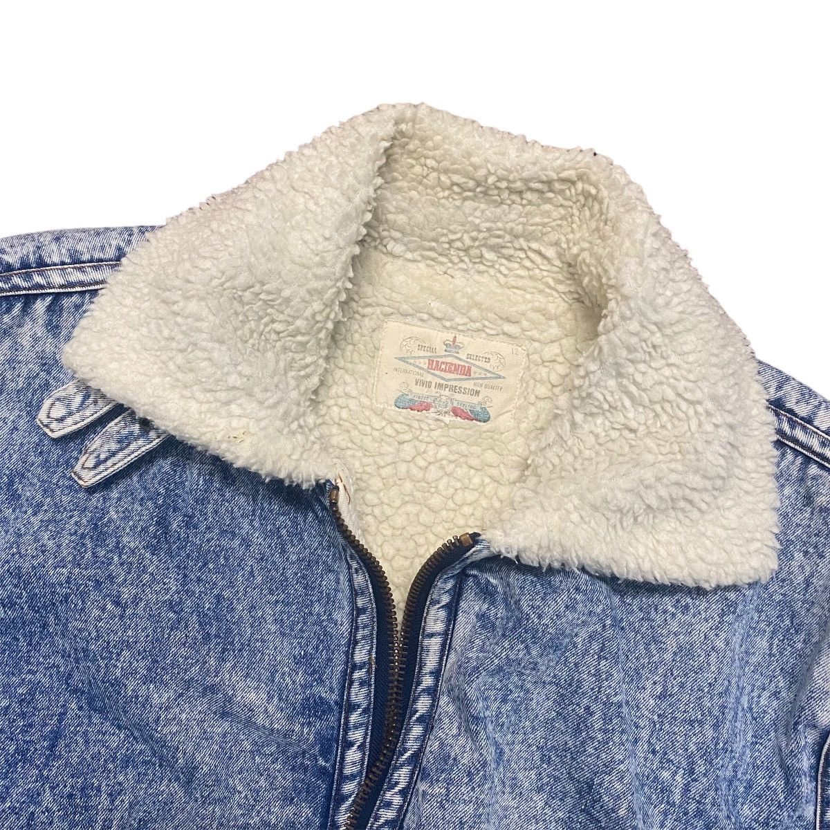 Japanese Brand Sherpa Denim Jacket Acid Wash Vintage Hacienda Winter Size US L / EU 52-54 / 3 - 3 Thumbnail