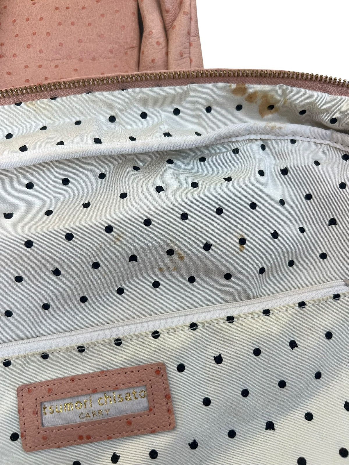 Leather Tsumori Chisato Japan Peach Ostrich Leather Weekend Bag Size ONE SIZE - 22 Thumbnail