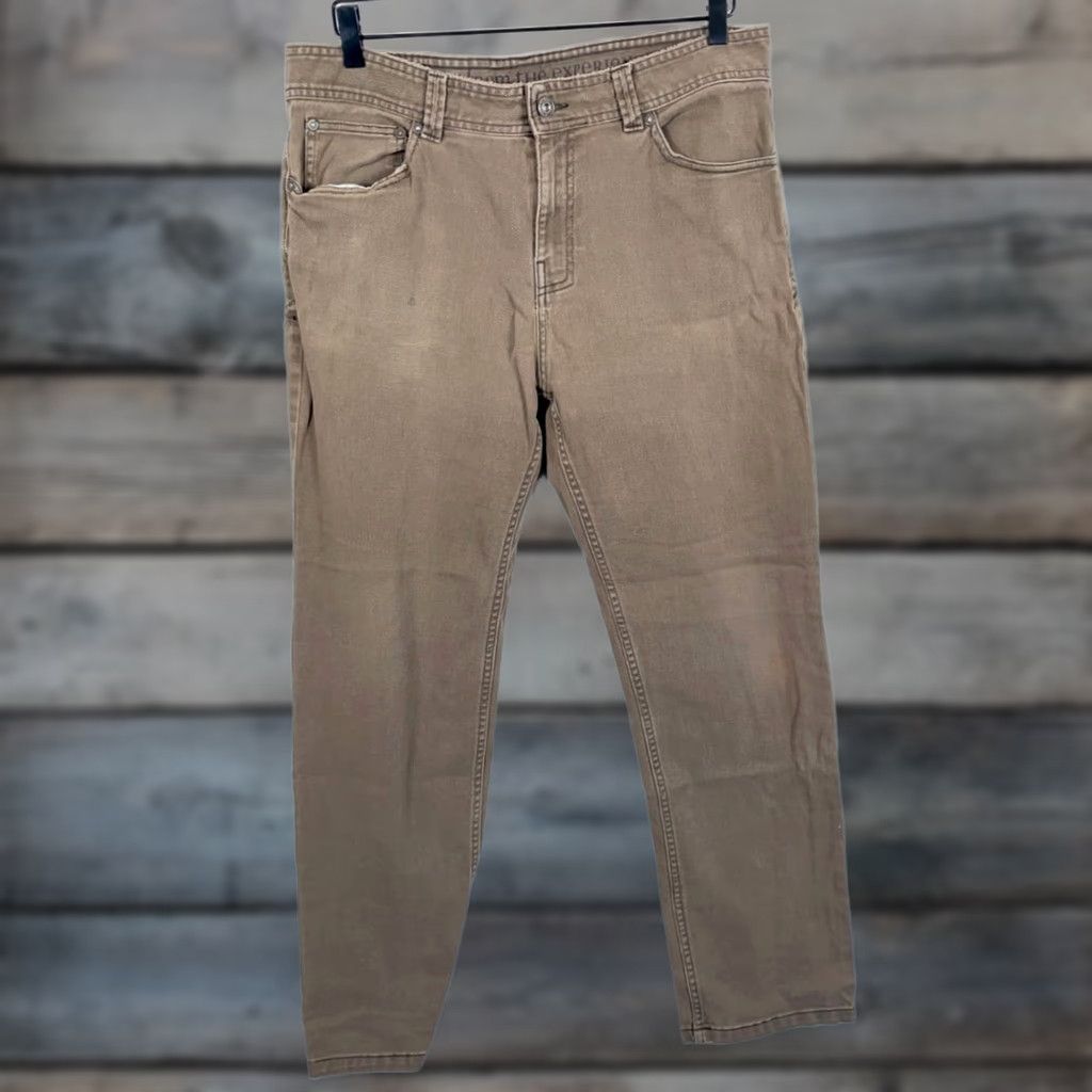 Edwin prAna Jeans Men's 34 x 28 Brown Slim Fit Cotton Stretch Denim 5-Pocket Design Straight Hipster Retro Jeans Mens Size US 34 / EU 50 - 1 Thumbnail