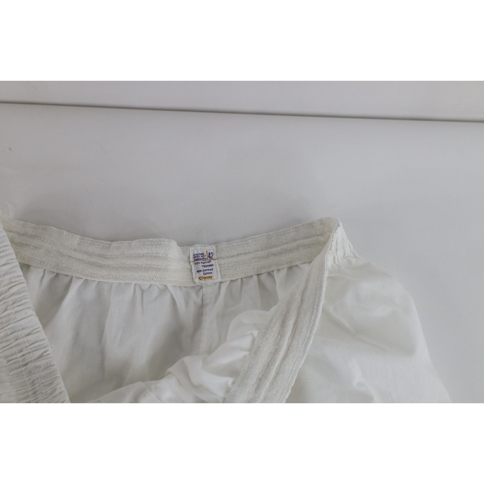 Vintage Vintage 60s 70s Blank Sheer Sleep Night Boxers Shorts White Size US 36 / EU 52 - 5 Thumbnail