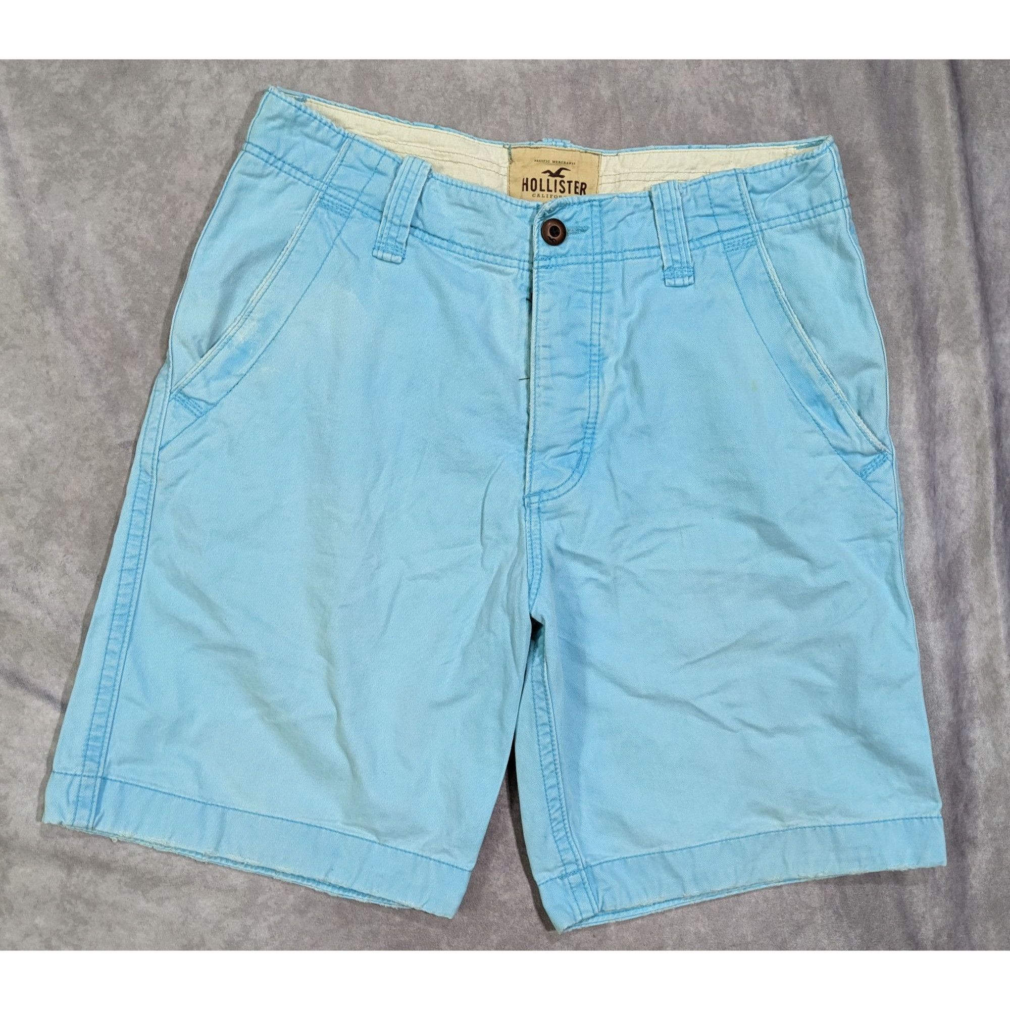 Hollister Preppy Light Blue Summer Shorts by Hollister Size US 32 / EU 48 - 7 Thumbnail