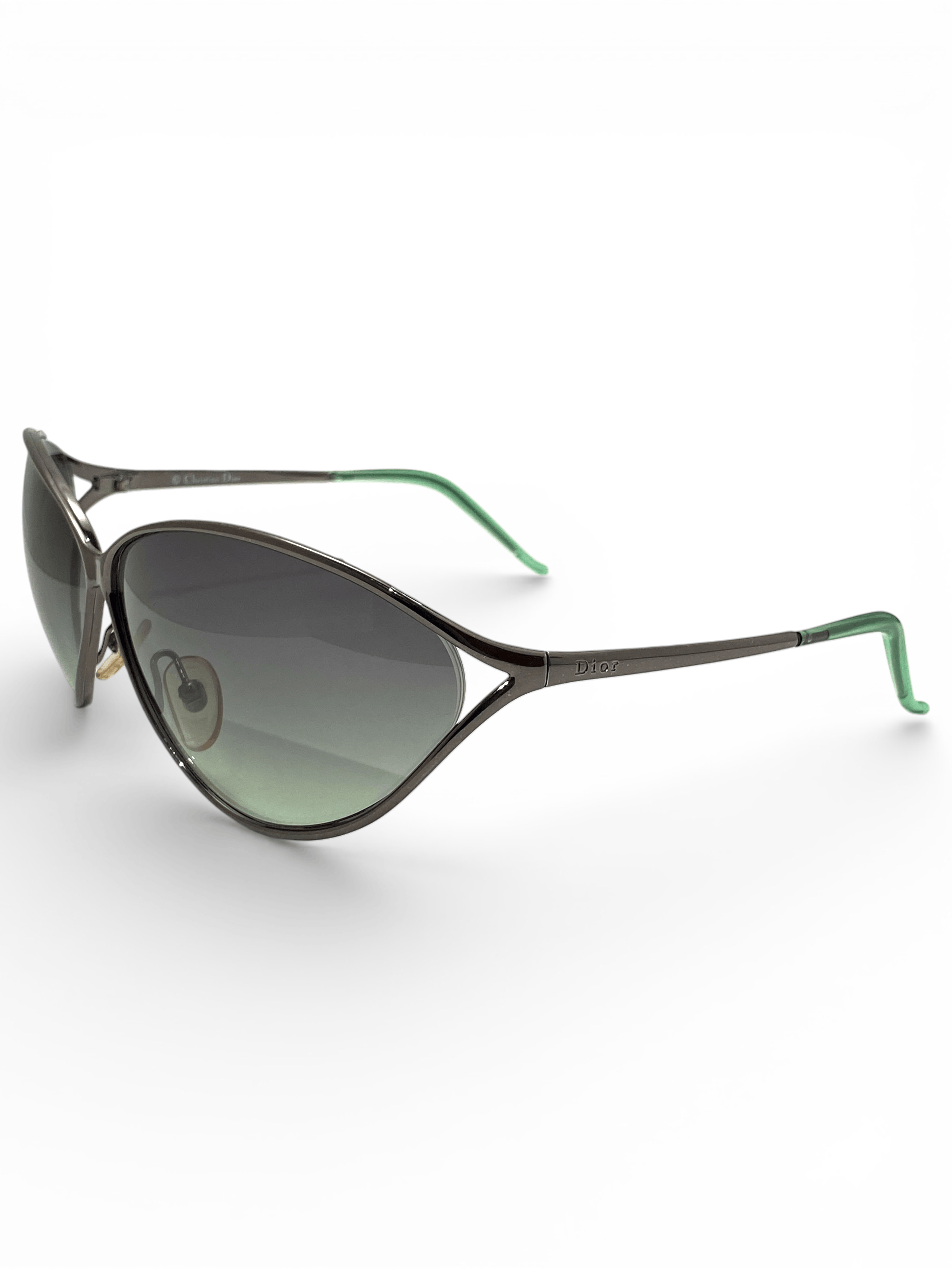 Dior Dior Logo Silver Rimless Cat Eye New American Sunglasses Y2K Size ONE SIZE - 6 Thumbnail