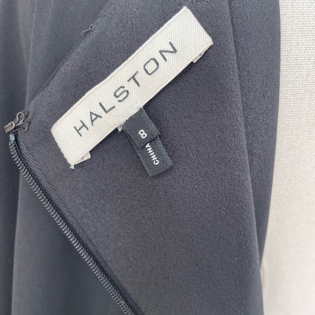 Halston Halston Black White Colorblock Half Cape Flutter Cocktail Dr Size M / US 6-8 / IT 42-44 - 7 Thumbnail