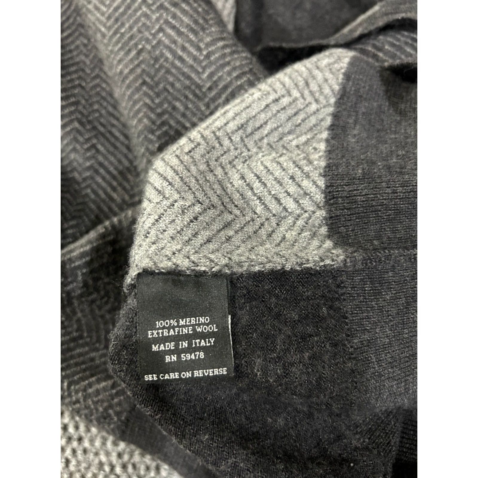 Vintage Mario Gilberti Sweater Mens 2XL Charcoal Gray Merino Wool Herringbone Mock Neck Pullover Zipper Logo Knit Wool Knitwear Size US XXL / EU 58 / 5 - 7 Thumbnail