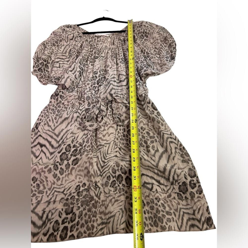 Designer Rebecca Taylor l Silk Leopard Print Mini Dress Size 2 Size XS / US 0-2 / IT 36-38 - 5 Thumbnail
