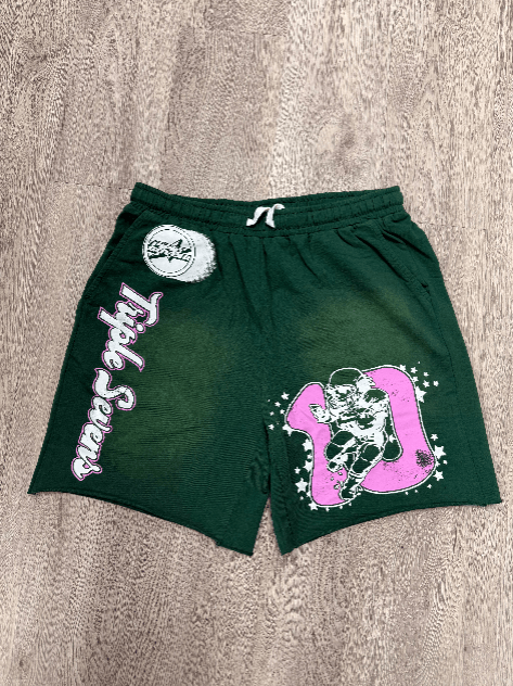 TRIPLE SEVENS Triple Sevens 7 All Star Green & Pink Shorts Size US 30 / EU 46 - 1 Preview