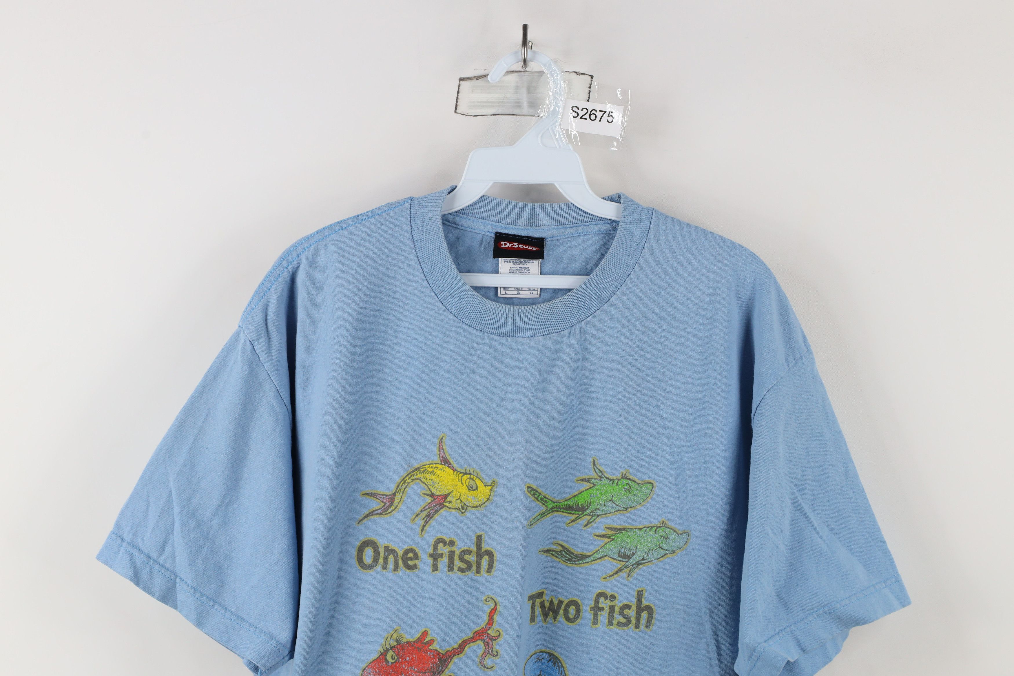 Vintage Vintage Y2K Dr Seuss Two Fish Red Fish Blue Fish T-Shirt Size US L / EU 52-54 / 3 - 2 Thumbnail