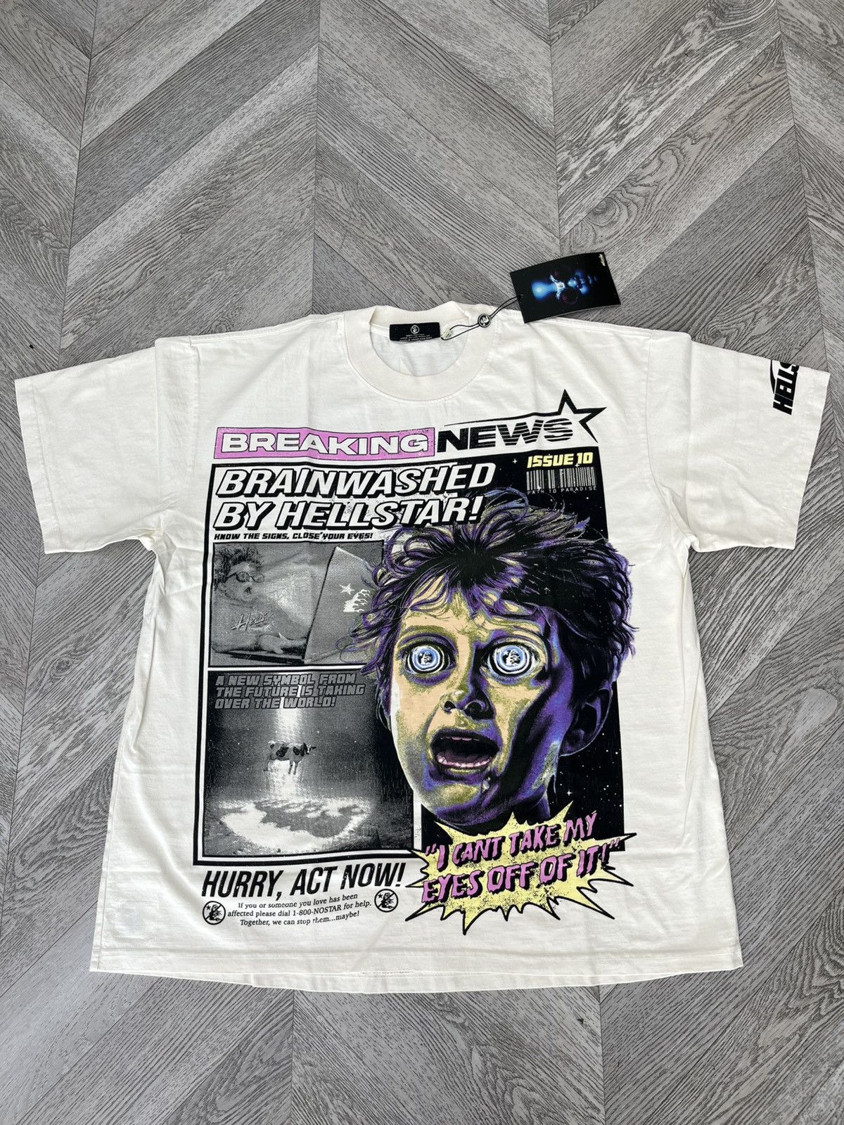 HELLSTAR Hellstar “Breaking News” tee (white) Size US XL / EU 56 / 4 - 1 Thumbnail