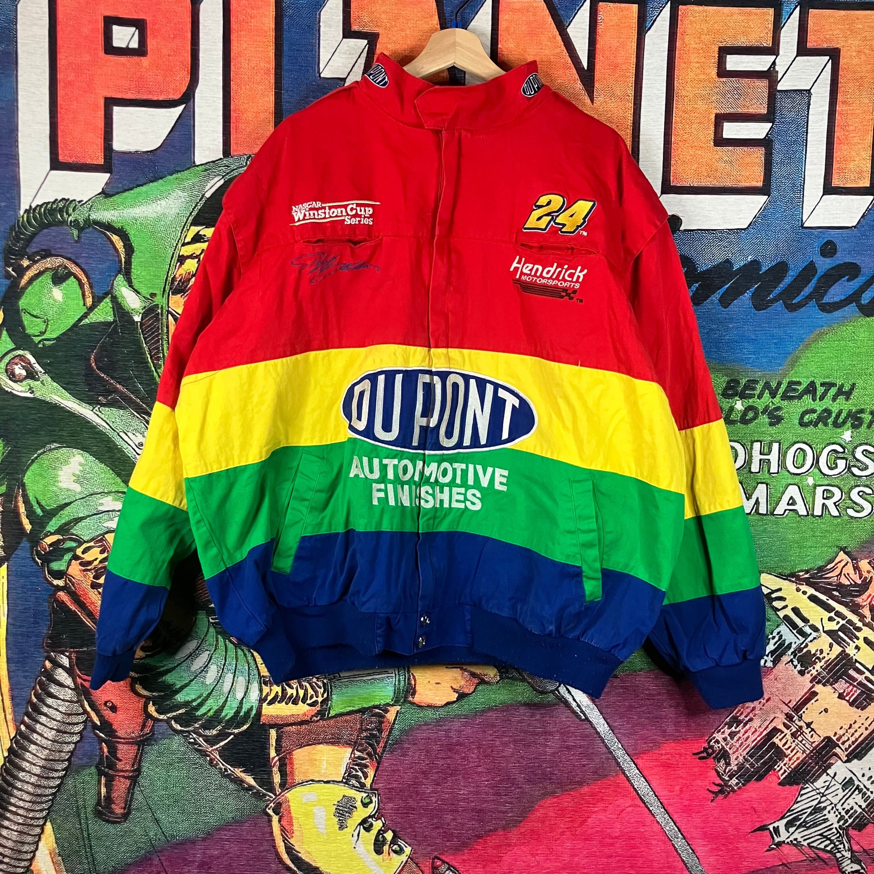 Chase Authentics × NASCAR × Vintage Vintage 90s Y2K Chase Authentics DuPont Racing Rainbow Zip U Size US XXL / EU 58 / 5 - 1 Thumbnail