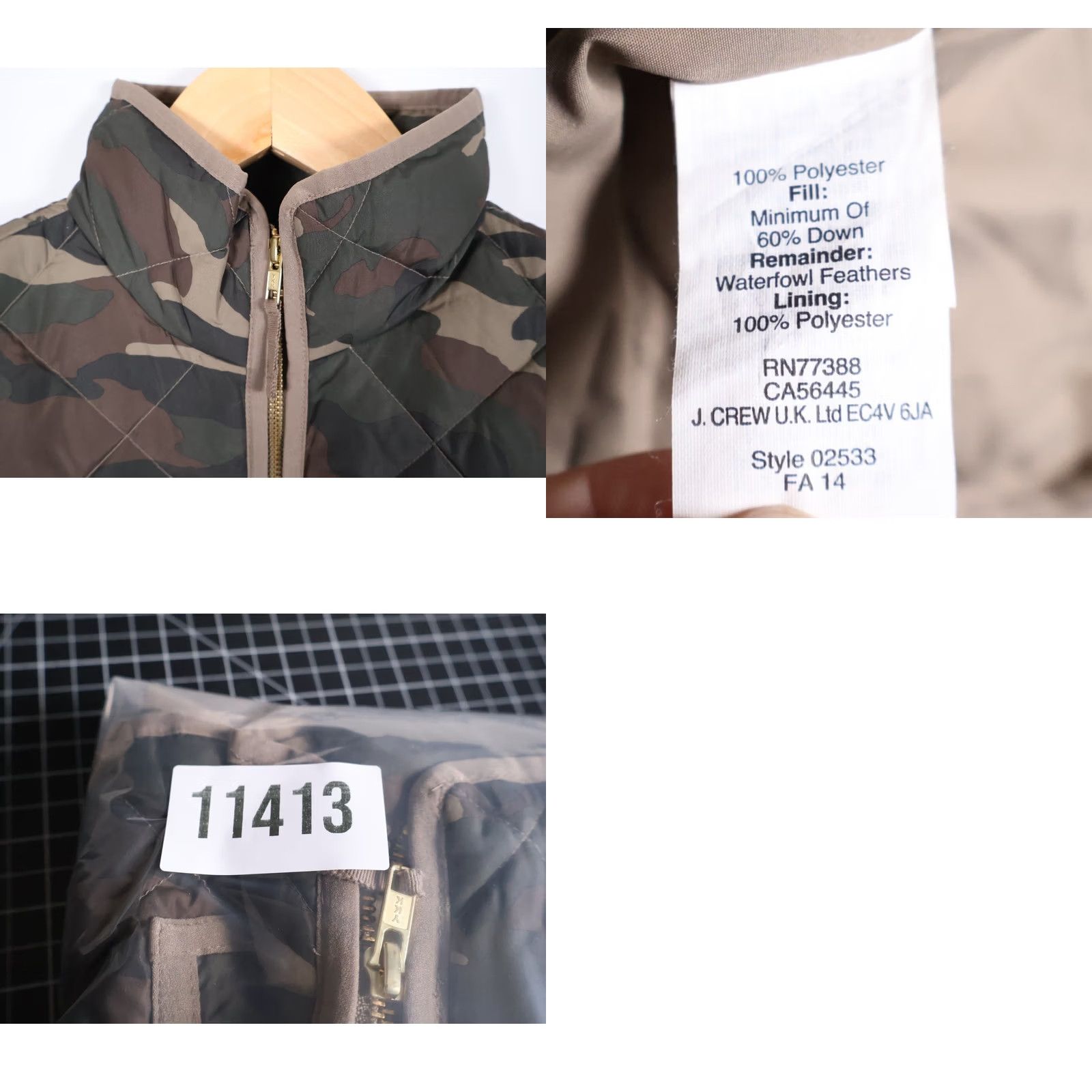 J.Crew J.Crew Vest Women's Medium Green Camouflage Down Puffer Zip Up Quilted Insulated Full Zip Pockets Stand-Up Collar Lightweight Casual Size M / US 6-8 / IT 42-44 - 8 Thumbnail