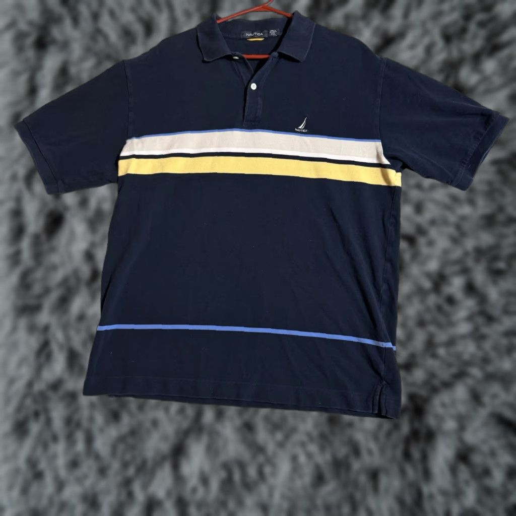 Nautica Nautica Polo Shirt Mens XXL Striped Casual Streetwear Preppy Nautical 100% Cotton Golf Rugby Walking Mens Size US XXL / EU 58 / 5 - 1 Thumbnail