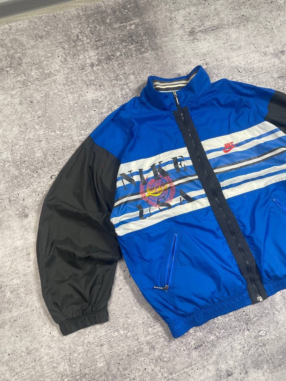 Nike Vintage 80s Nike USA Nylon Bomber Jacket Y2K Size US XL / EU 56 / 4 - 2 Thumbnail
