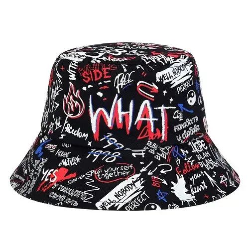 Japanese Brand "WHAT" Printing Letter bucket hat Size ONE SIZE - 2 Thumbnail
