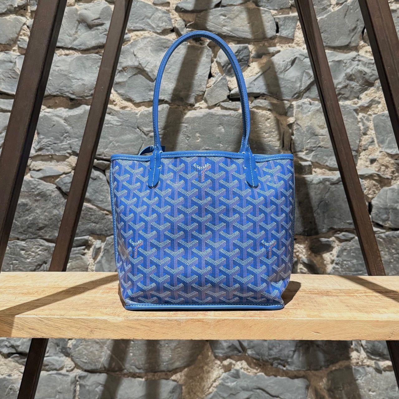 Goyard Goyard Blue Goyardine Mini Anjou Shoulder Bag Size ONE SIZE - 4 Thumbnail
