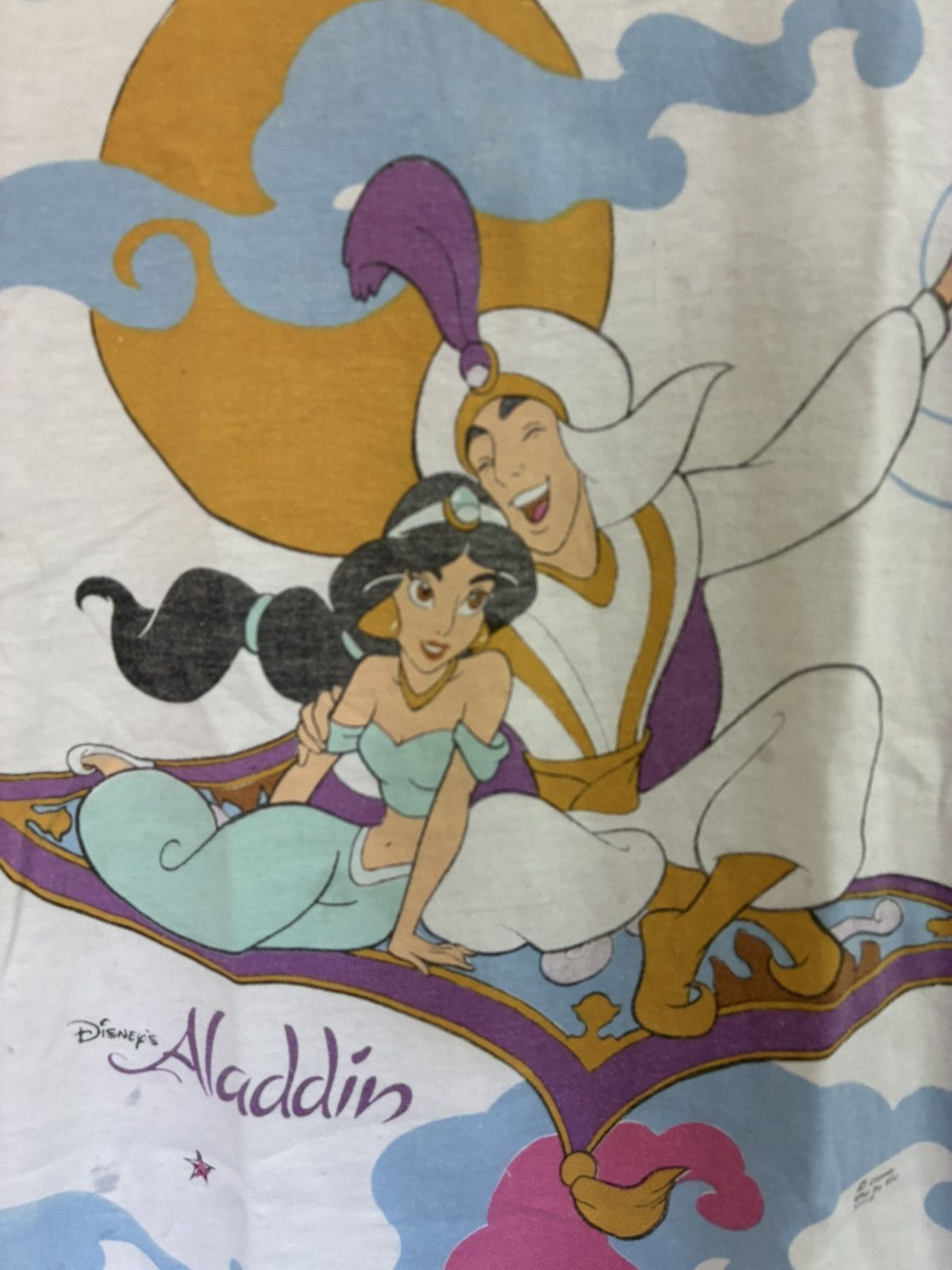 Disney Vintage 90s Aladdin AOP boys t shirt Size US XXS / EU 40 - 4 Thumbnail