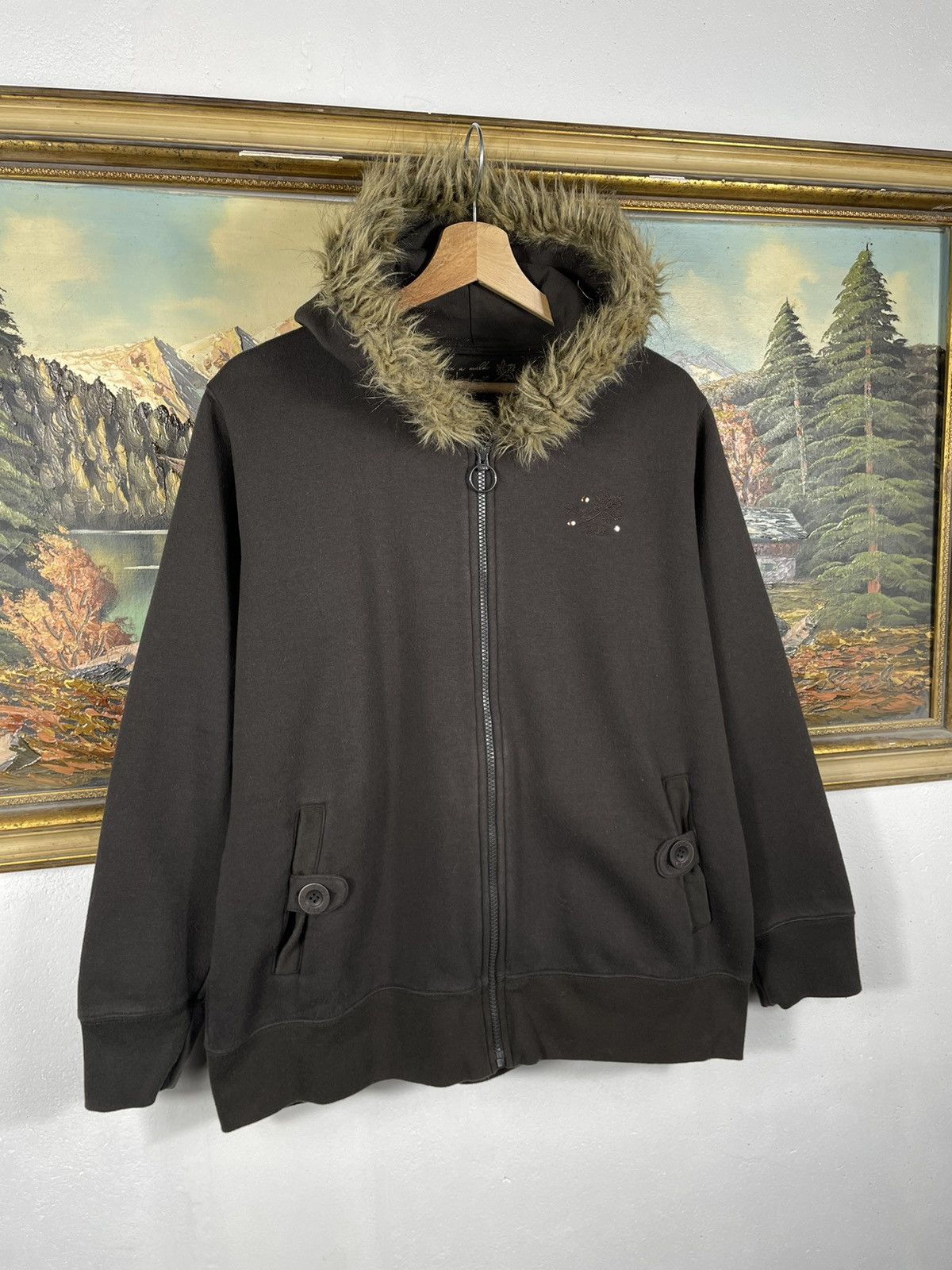 Le Grande Bleu (L.G.B.) × Vintage Retro 00s Fur Loose OversizeHoodie If six was nine style Size XL / US 12-14 / IT 48-50 - 3 Thumbnail