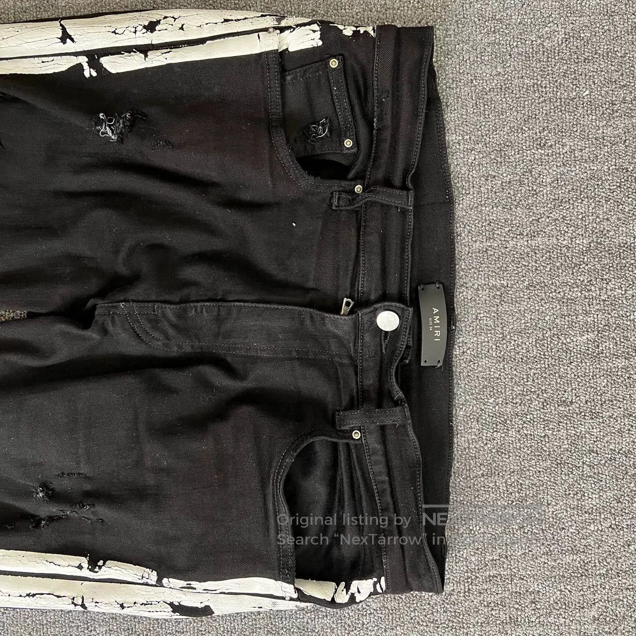 Amiri Amiri Side Striped Distressed Denim Pants. Size US 34 / EU 50 - 4 Thumbnail