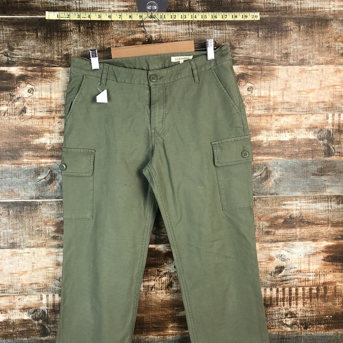 Japanese Brand DL 3Can 4 On Green Cargo Multipocket Pants #C665 Size US 29 - 2 Thumbnail