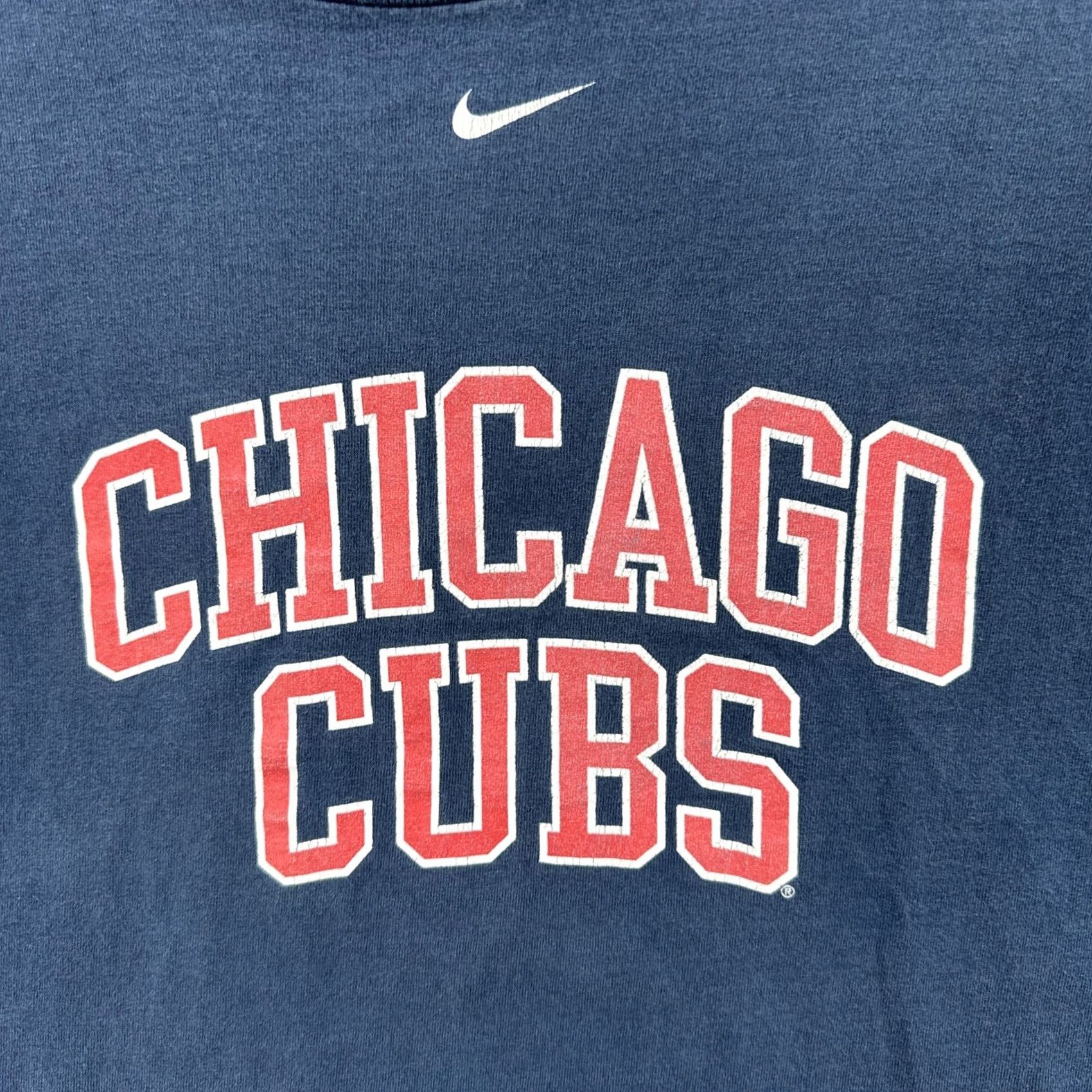 Nike VINTAGE Nike Mens Large Blue Shirt Chicago Cubs Baseball 2006 Center Swoosh Y2K Tee Size US L / EU 52-54 / 3 - 6 Thumbnail