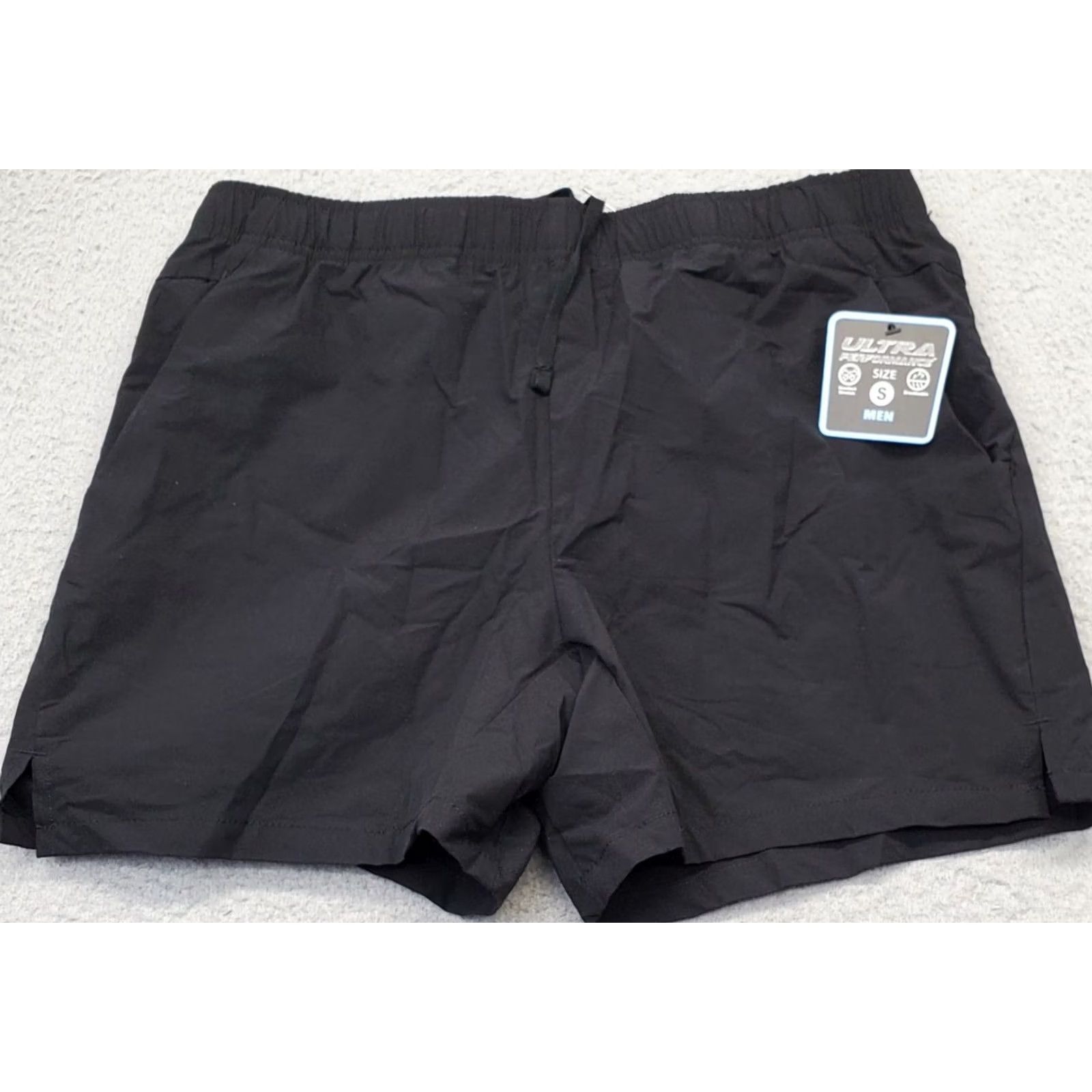 Vintage Ultra Performance Swim Trunk Shorts Mens Small Black Comfort Stretch Drawstring Trunks Size US 29 - 2 Thumbnail