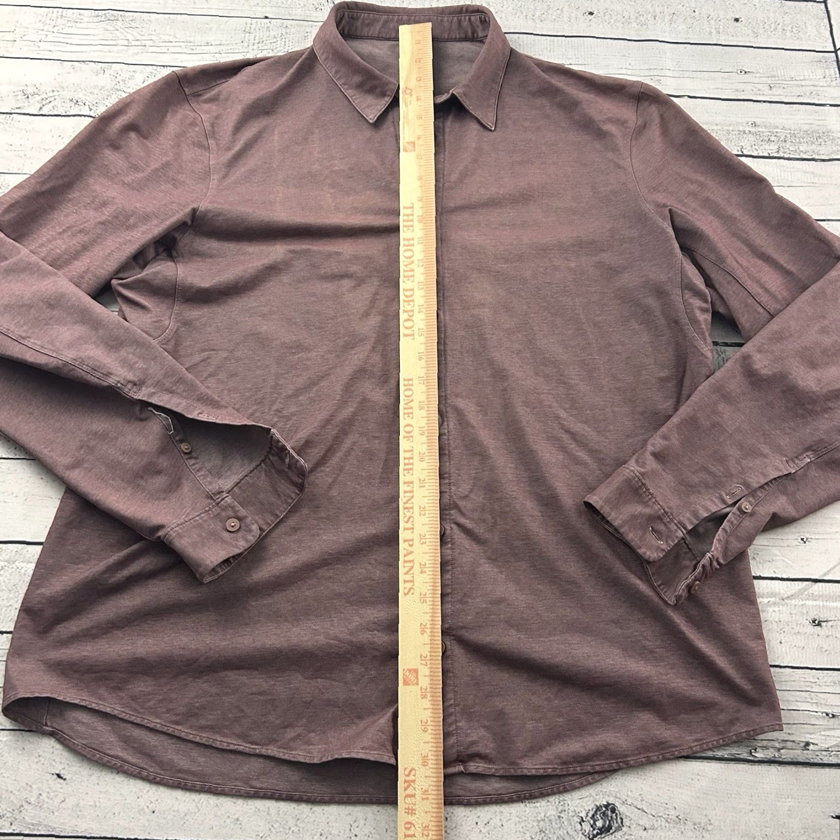 Lululemon Lululemon Long Sleeve Button-Up Shirt Mens 2XL Maeve Maroon Red Shirt Womens Mens Ladies? Size US XXL / EU 58 / 5 - 2 Thumbnail