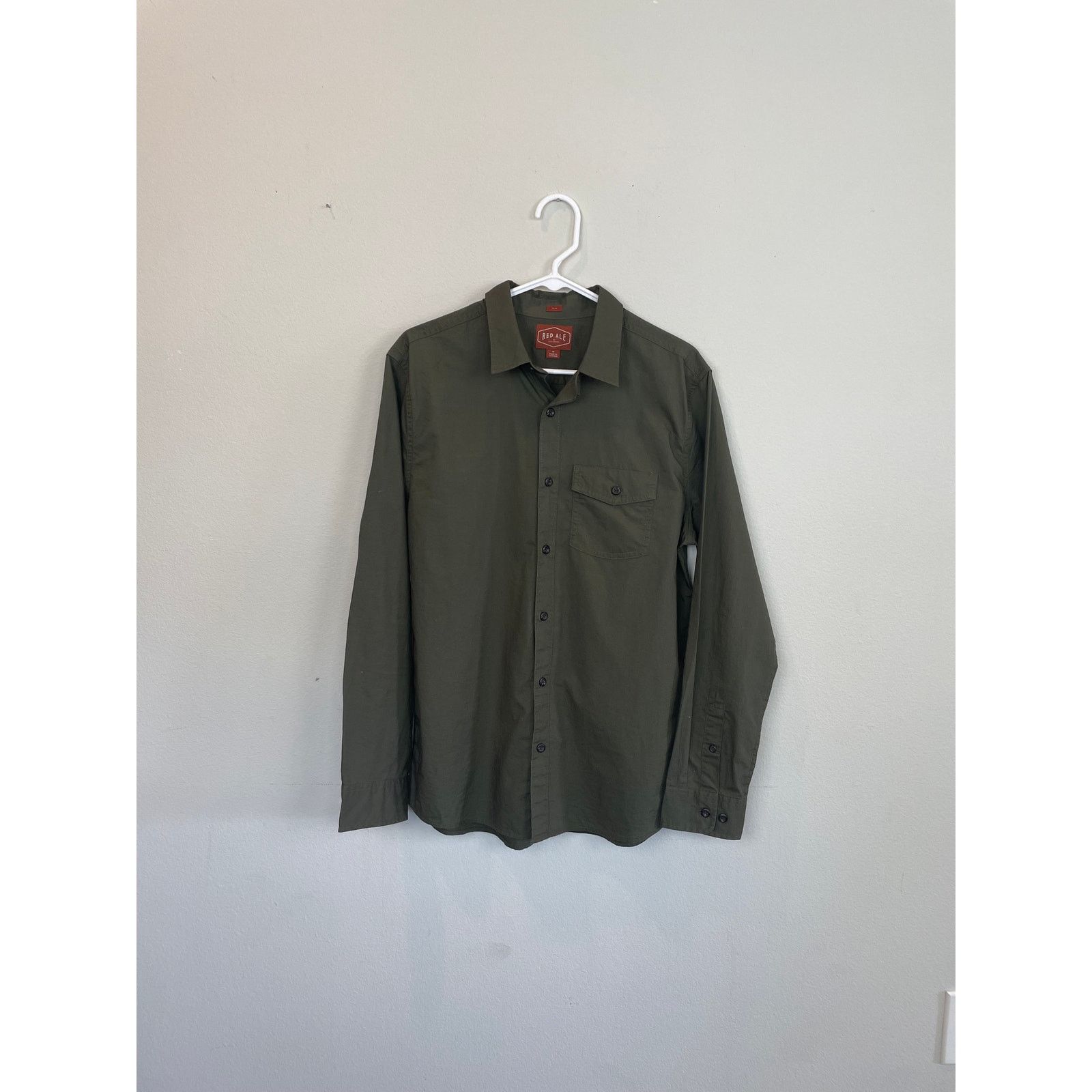 Other Red Ale Olive Button Up, Size M Size US M / EU 48-50 / 2 - 3 Thumbnail