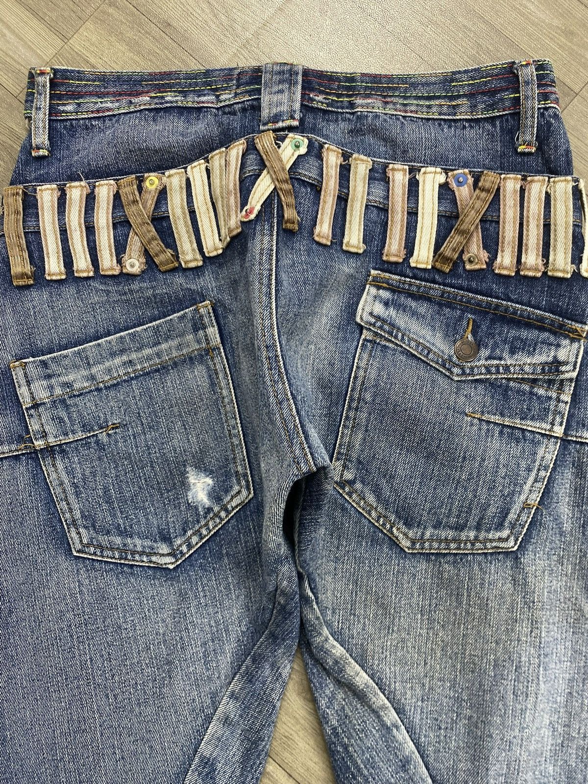 Japanese Brand 2000s Breathmint Double Waist Distressed Punk Lgb Jeans Y2K Size US 30 / EU 46 - 12 Thumbnail
