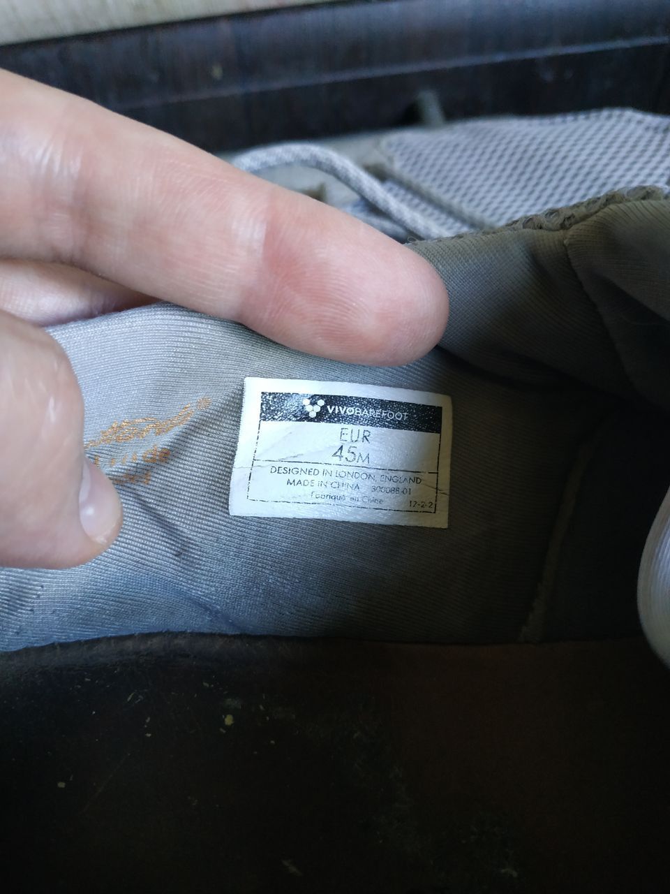 Vivobarefoot Vivobarefoot Primus Trio Grey Leather Mesh Shoes EU 45 US 12 Size US 12 / EU 45 - 6 Thumbnail