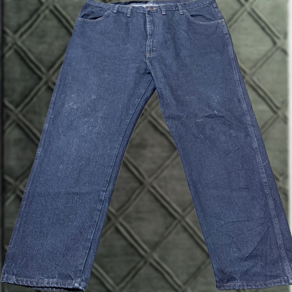 Wrangler Wrangler Rustler Jeans Men's Blue Dark Wash Straight 44X30 Denim Cotton Regular Straight Mens Jeans Size US 44 / EU 60 - 1 Thumbnail