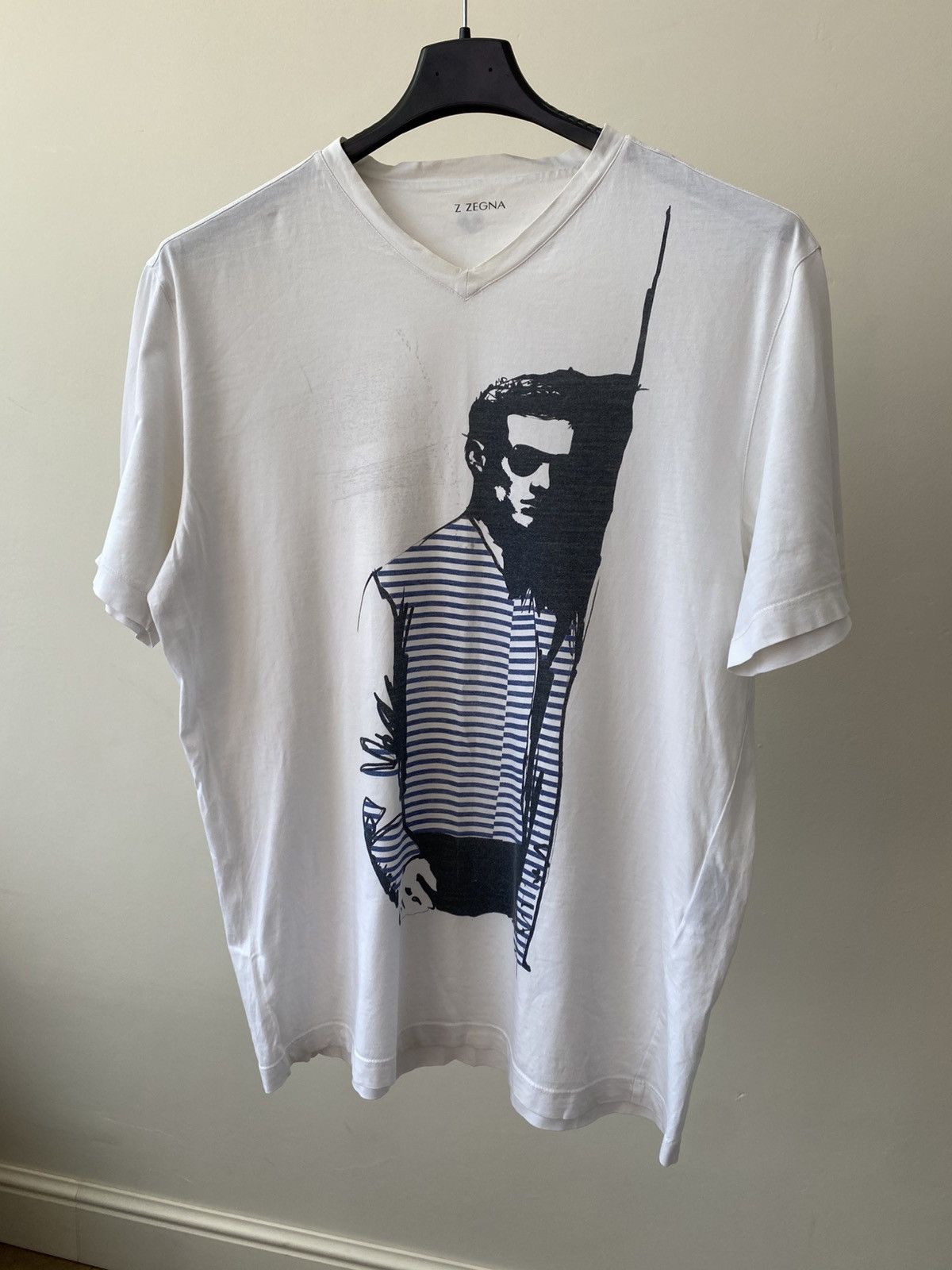 Z Zegna Vintage Z Zegna Printed V-neck T-shirt Size US M / EU 48-50 / 2 - 3 Thumbnail