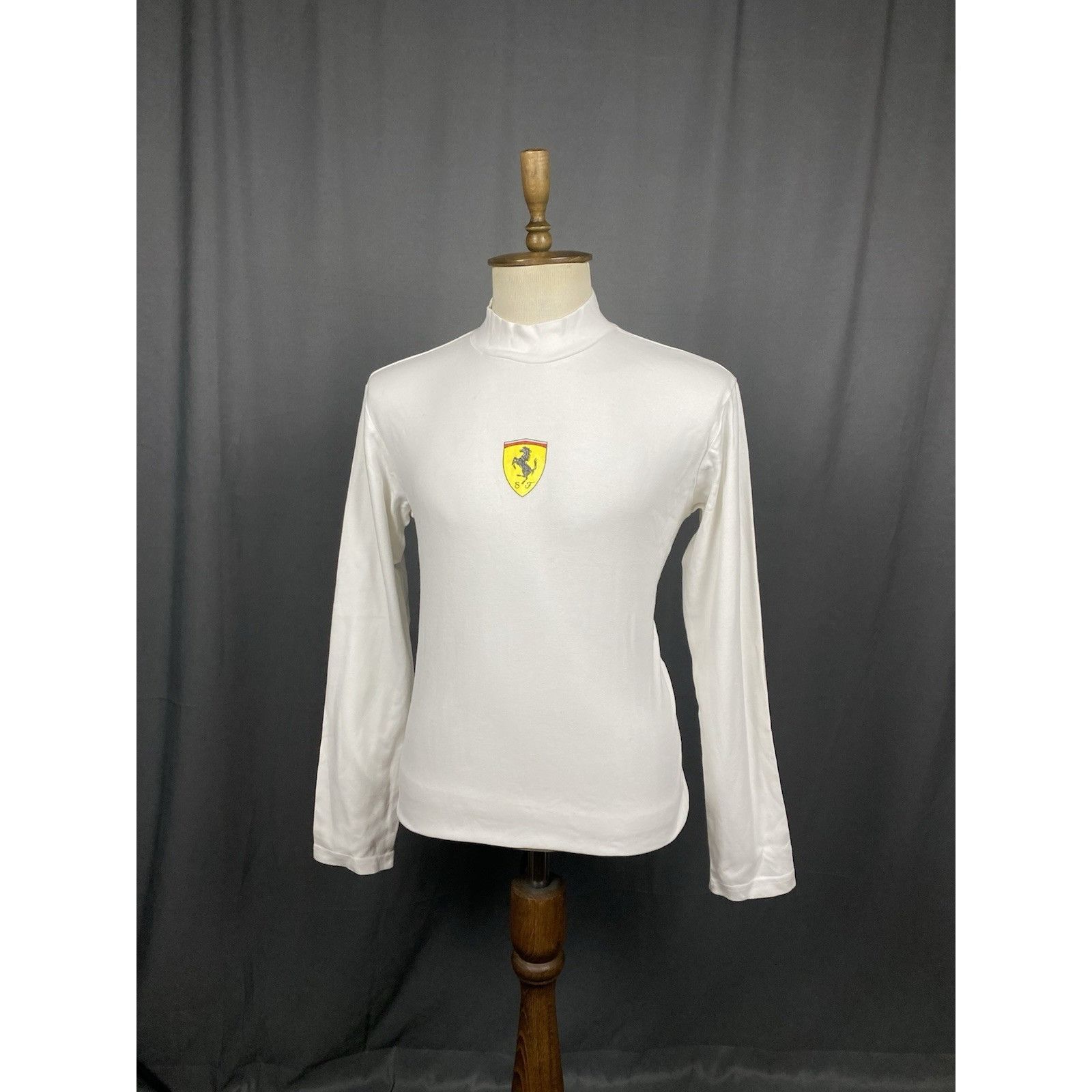 Ferrari Fila x Ferrari Vintage Men's White Highneck Turtleneck Sweat Size US L / EU 52-54 / 3 - 2 Thumbnail