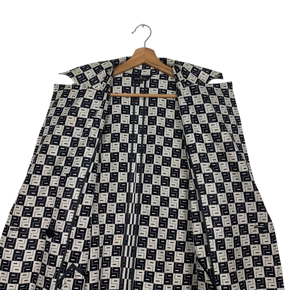 Bruno Piattelli BRUNO PIRTTELLI Checkered Trench Coat #2683-C120 Size L / US 10 / IT 46 - 12 Thumbnail