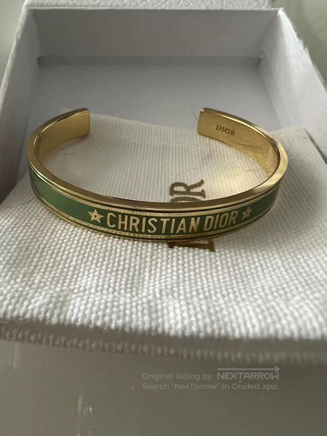 Dior Dior Green Enamel Letter Open Bangle M. Size ONE SIZE - 4 Thumbnail