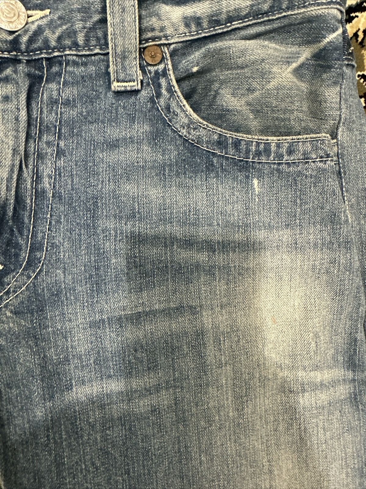 True Religion × Vintage True Religion Men's Straight Leg Denim Blue Jeans Size 38 Size US 38 / EU 54 - 2 Thumbnail